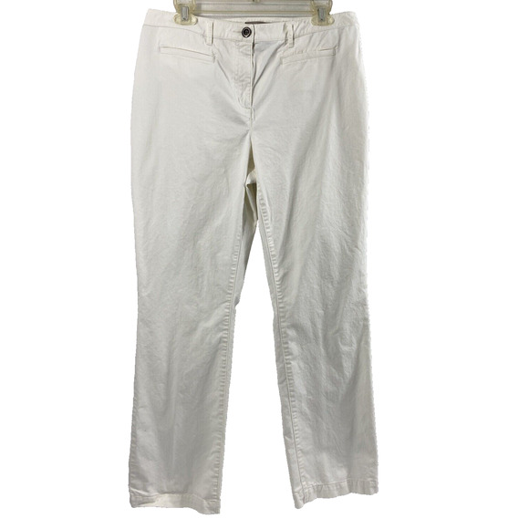 Chico‎ Pants Womens Size 1 Short Small Ivory White Straight Slacks Casual - Picture 1 of 9